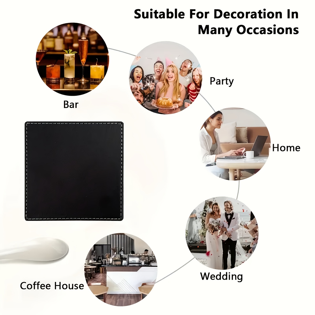 Customize 25pcs Coasters in Black/Blue Options